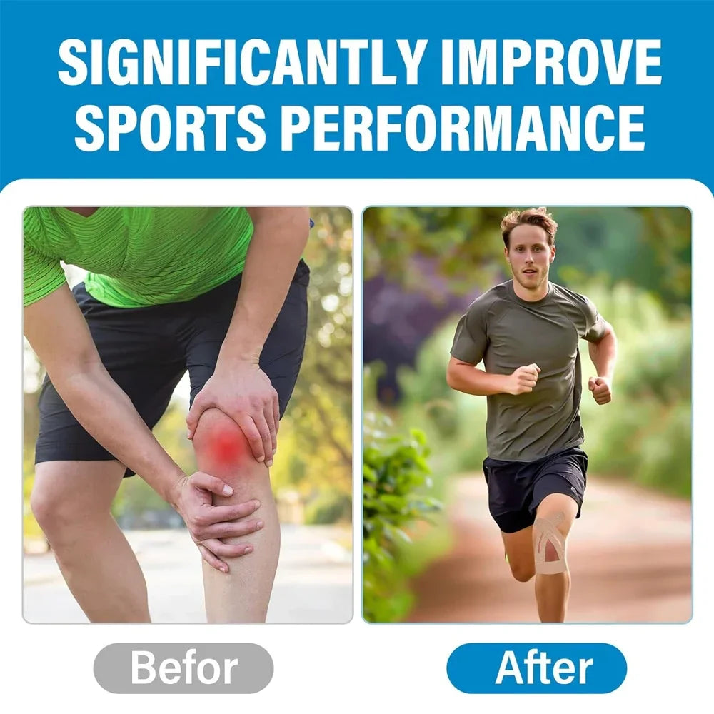 NNEOBA 10PCS Waterproof & Elastic Kinesiology Knee Tape Blue-4