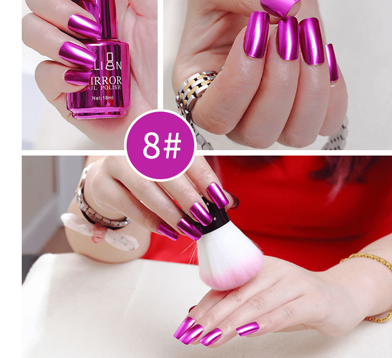 Shiny Mirror Finish Silver Nail Polish-4