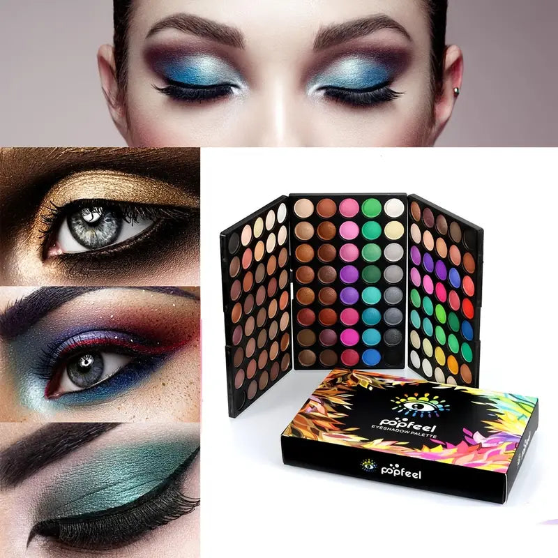 Glam with the POPFEEL Mini Eyeshadow Palette 3-in-1 Set. Create Stunning Eyes Professional Precision-4