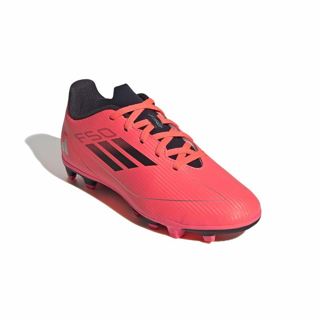 Childrens Football Boots Adidas F50 Club FxG Pink Crimson Red-3