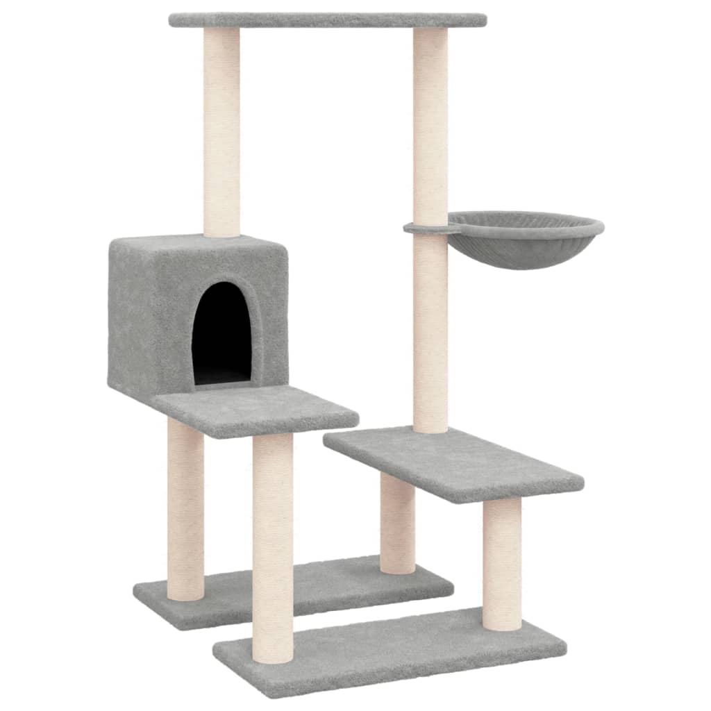 NNEVL Cat Tree with Sisal Scratching Posts Light Grey 94.5 cm-1