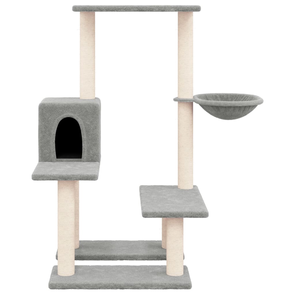 NNEVL Cat Tree with Sisal Scratching Posts Light Grey 94.5 cm-2