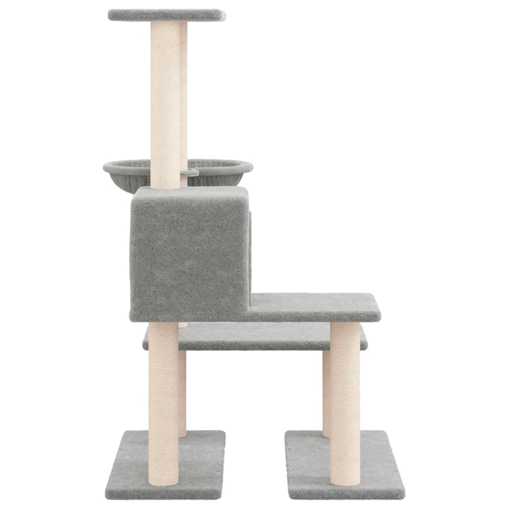 NNEVL Cat Tree with Sisal Scratching Posts Light Grey 94.5 cm-3