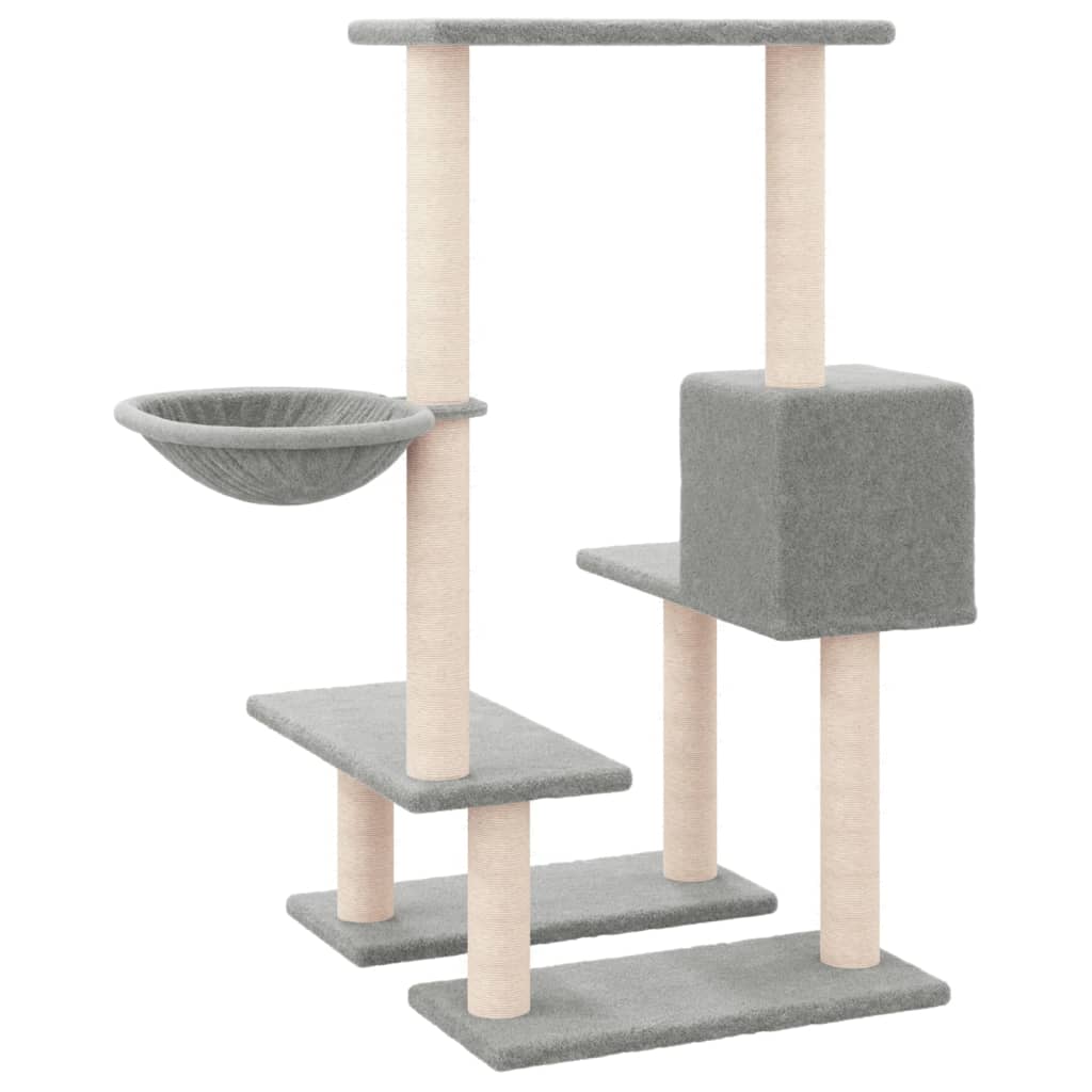 NNEVL Cat Tree with Sisal Scratching Posts Light Grey 94.5 cm-4