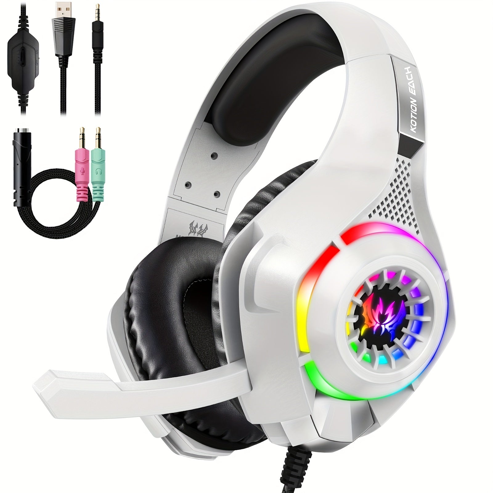 NNETM Gaming Headset with Mic & LED Lights-3