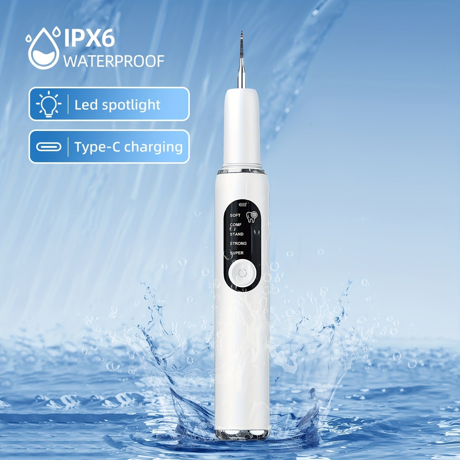 Electric Tooth Cleaner Rechargeable with LED & 5 Modes-3