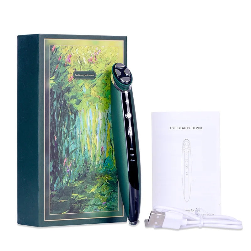 Anti-Wrinkle Photon Therapy Facial & Eye Massager Green-0