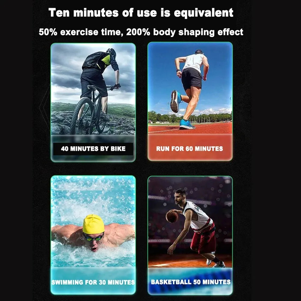 NNEOBA Abdominal Muscle Trainer EMS Fitness Belt Blue-4