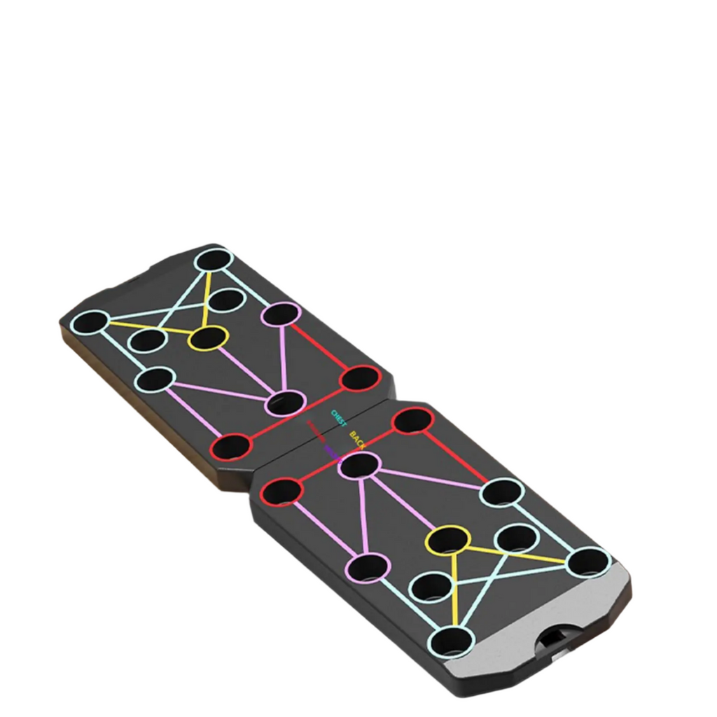 NNEOBA Folding Push-Up Board with Resistance Bands Black-0