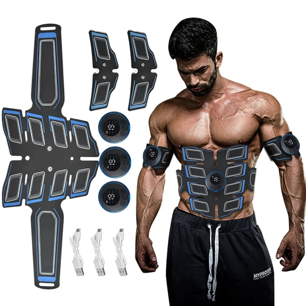 NNEOBA Abdominal Muscle Trainer EMS Fitness Belt Blue-1