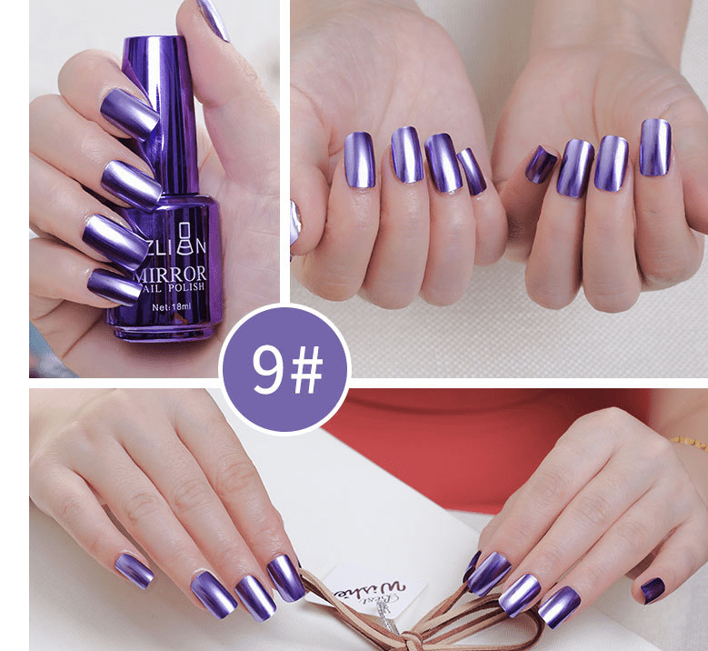 Shiny Mirror Finish Silver Nail Polish-2