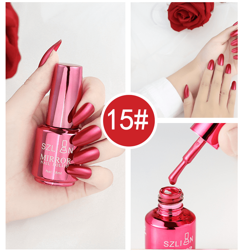 Shiny Mirror Finish Silver Nail Polish-3