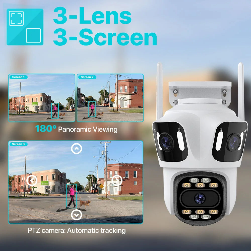 Three Lens 6K HD Outdoor WiFi Security Camera-2