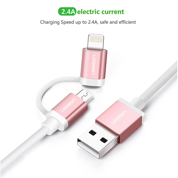 NNEDSZ Micro-USB to USB Cable with Lightning Adapter 1.5M (30471)-2