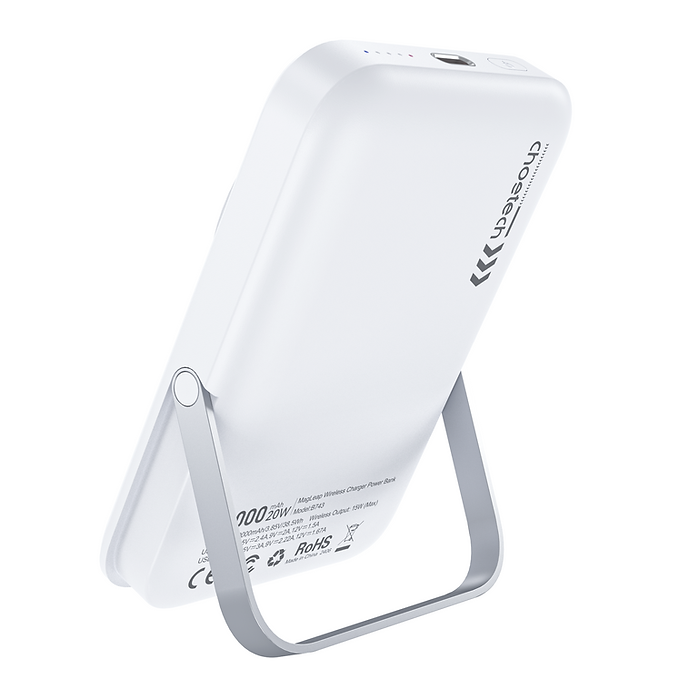 NNEDSZ CHOETECH B743-WH 10000mAh PD20W Magnetic Power Bank with Holder White-2