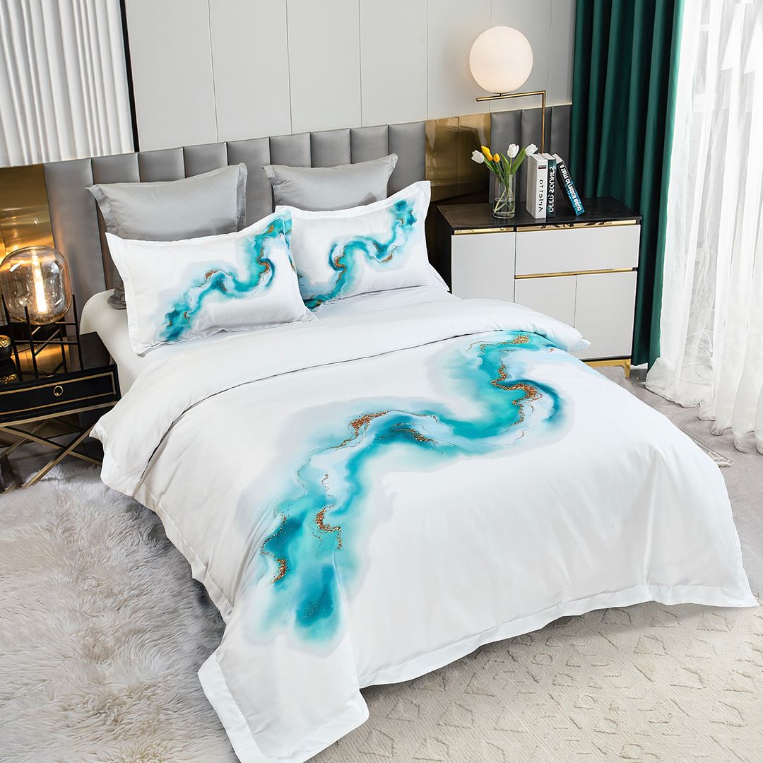 NNEDSZ Ocean Marble Quilt Cover Set - Super King Size-1