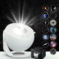 NNEDSZ High-Definition Focusable Starry Galaxy Projector Lamp - Creative Bedroom Mood Light with 13 Film Slides (White)-0