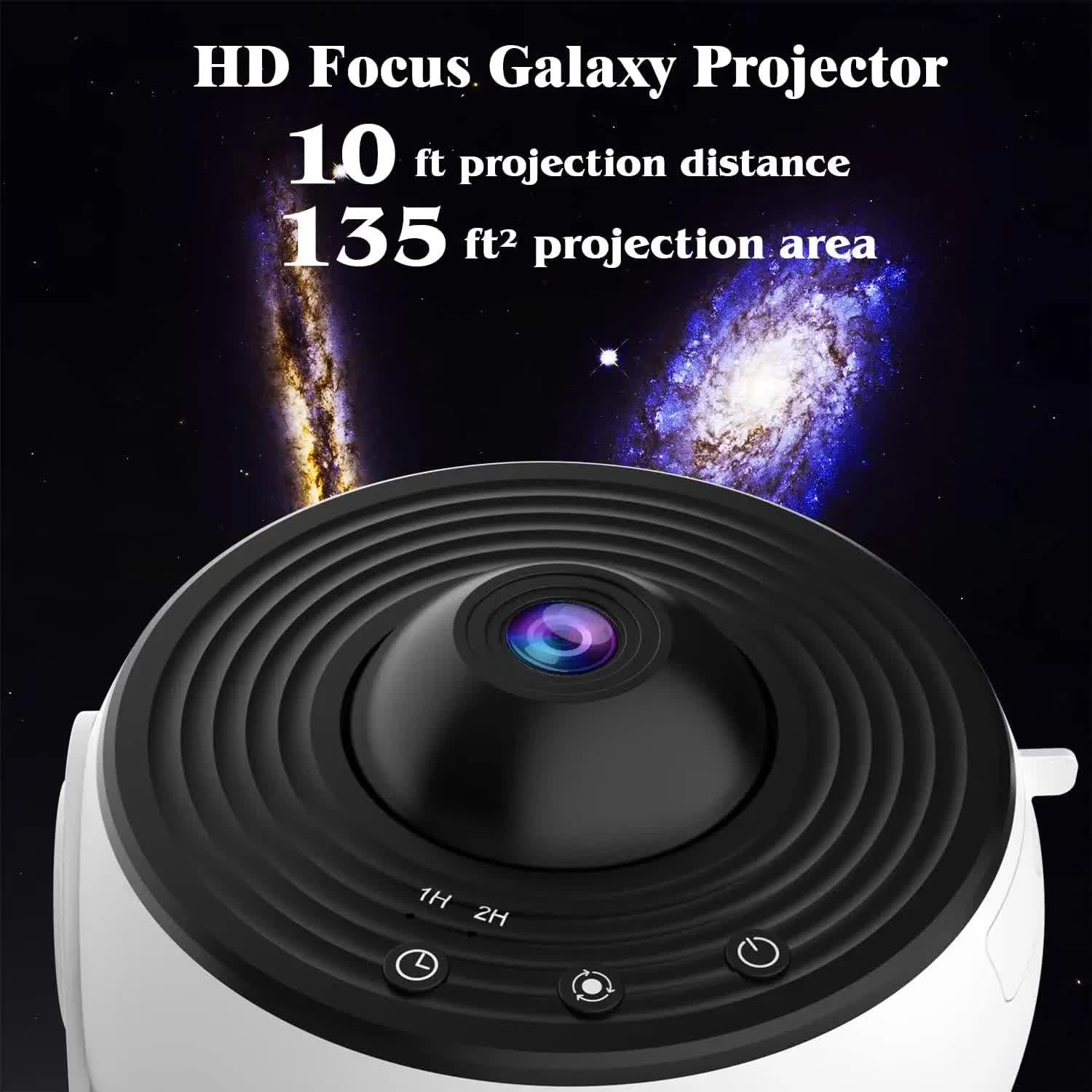 NNEDSZ High-Definition Focusable Starry Galaxy Projector Lamp - Creative Bedroom Mood Light with 13 Film Slides (White)-1