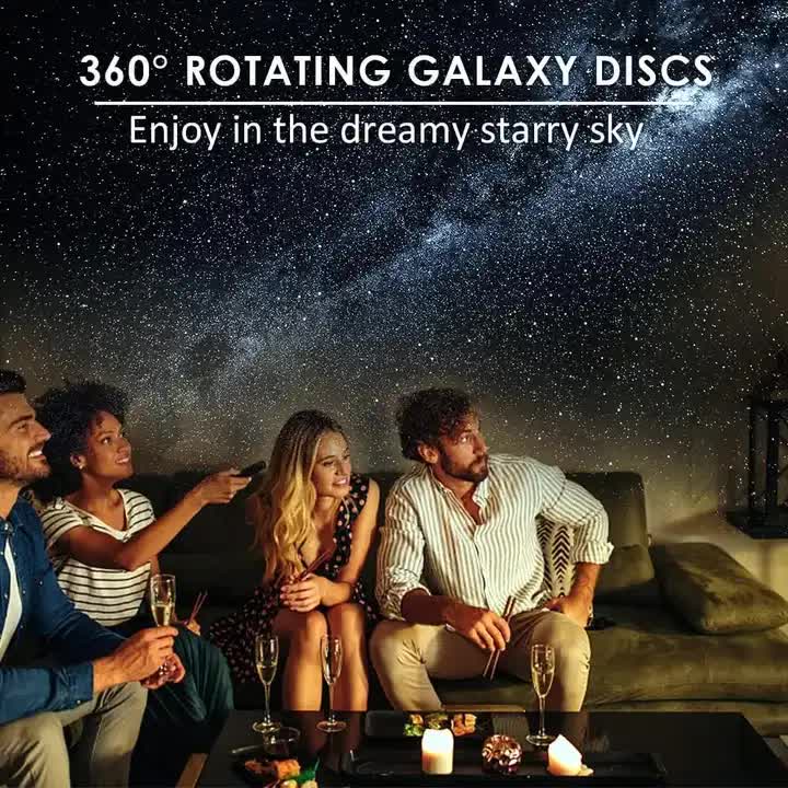 NNEDSZ High-Definition Focusable Starry Galaxy Projector Lamp - Creative Bedroom Mood Light with 13 Film Slides (White)-2