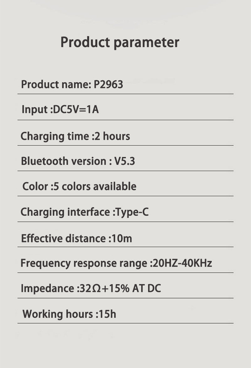 NNEDSZ Gray P2963 Wireless Bluetooth Headphones with LED Light, Hi-Fi Sound, and Sport Design-4
