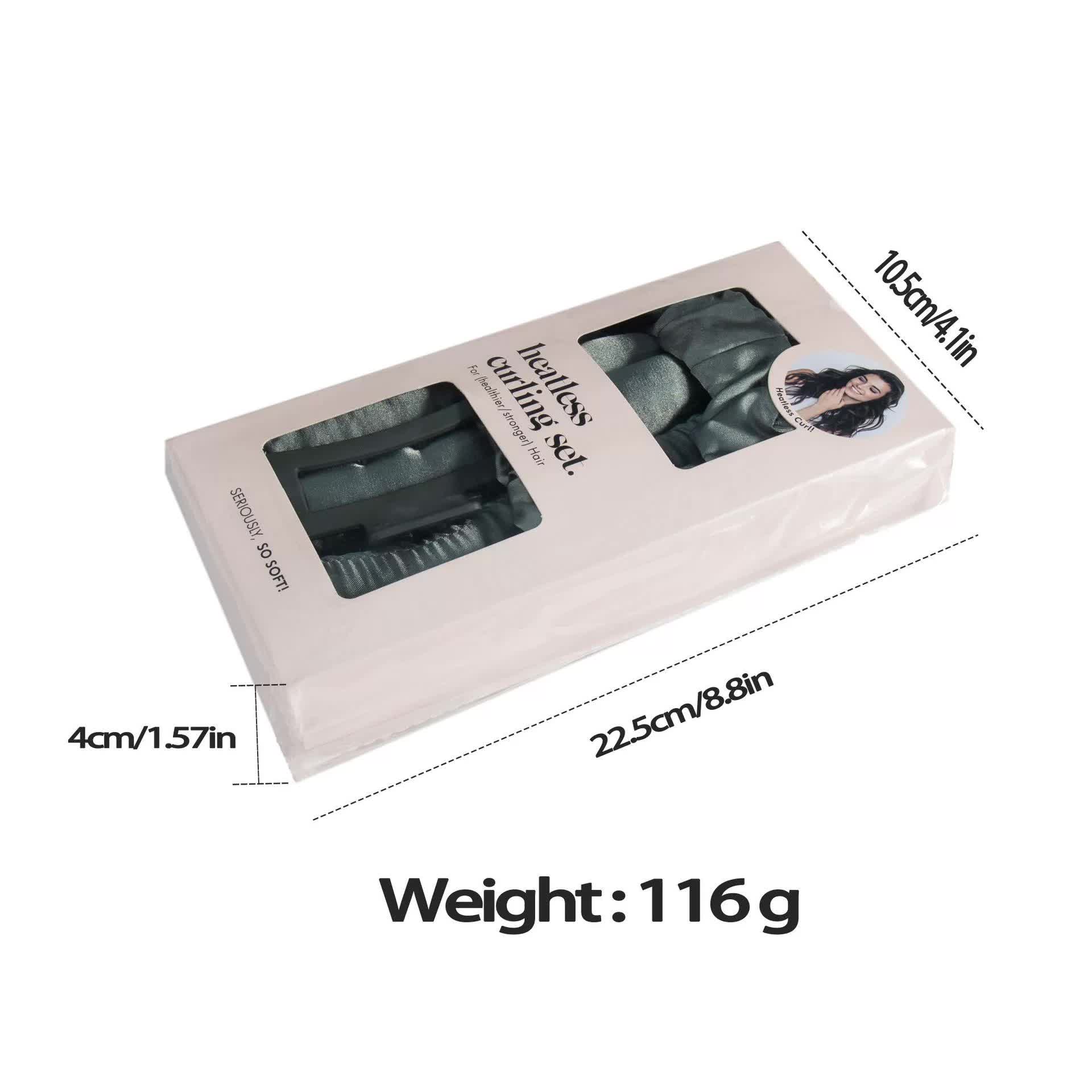 NNEDSZ 5PCS Pink Heatless Hair Curling Set with Scrunchie and Hair Clip - Silk Curling Ribbon-1