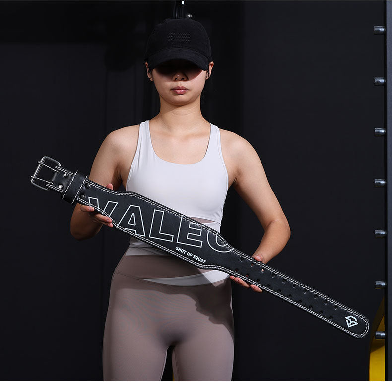 NNEDSZ Size M Black Professional Weightlifting Belt with Sponge Padding for Deep Squat and Deadlift - Men and Women Fitness Support-2