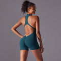 NNEDSZ Size L Dark Green High-Impact Seamless Bodysuit - Nude Feel Yoga & Fitness Romper-0