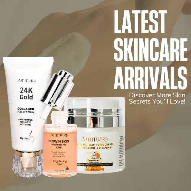 Ammuri Radiance Skincare Set – Niacinamide Serum, Vitamin C Cream & 24K Gold Mask-0